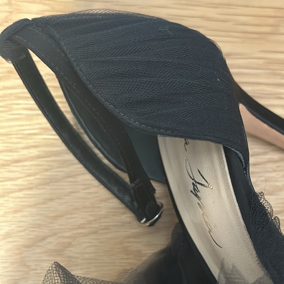 Isa Tapia GIGI BLACK SATIN tulle heels size 39.5- EUC - Picture 12 of 16
